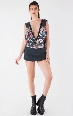 FURST OF A KIND VINTAGE DEEP V CHAIN SLEEVELESS TEE VINTAGE CHAINS