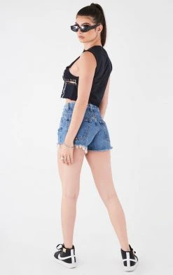 FURST OF A KIND VINTAGE CURVED SAFETY PIN CROPPED SLEEVELESS TEE 7 FURST OF A KIND VINTAGE CURVED SAFETY PIN CROPPED SLEEVELESS TEE