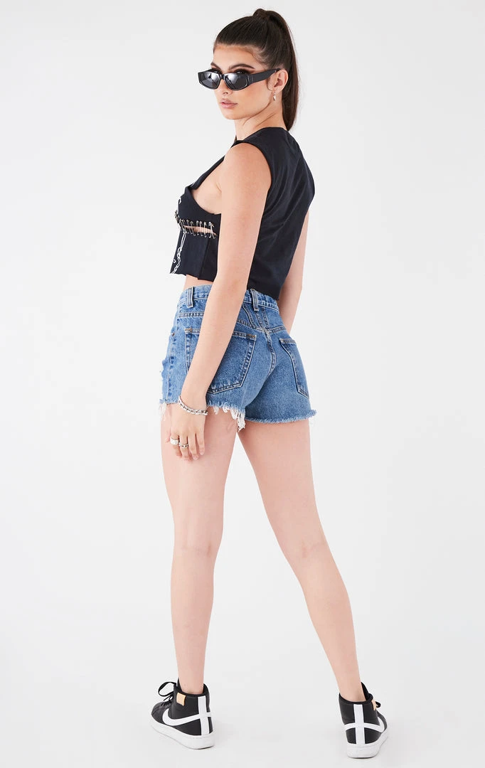 FURST OF A KIND VINTAGE CURVED SAFETY PIN CROPPED SLEEVELESS TEE 5 FURST OF A KIND VINTAGE CURVED SAFETY PIN CROPPED SLEEVELESS TEE