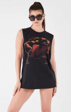 FURST OF A KIND VINTAGE COLLEGE VINTAGE RHINESTONE TRIM SLEEVELESS TEE