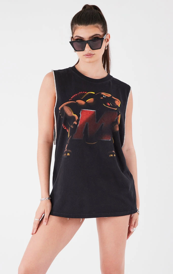 FURST OF A KIND VINTAGE COLLEGE VINTAGE RHINESTONE TRIM SLEEVELESS TEE 3 FURST OF A KIND VINTAGE COLLEGE VINTAGE RHINESTONE TRIM SLEEVELESS TEE