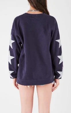 FURST OF A KIND VINTAGE SILVER STAR PATCH SWEATSHIRT VINTAGE STARS