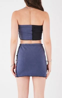 FURST OF A KIND VINTAGE SPLICED TUBE TOP AND SKIRT SET REWORKED SETS