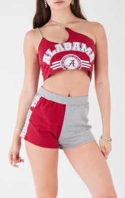 FURST OF A KIND VINTAGE ONE SHOULDER DOUBLE CHAIN SHORT SET