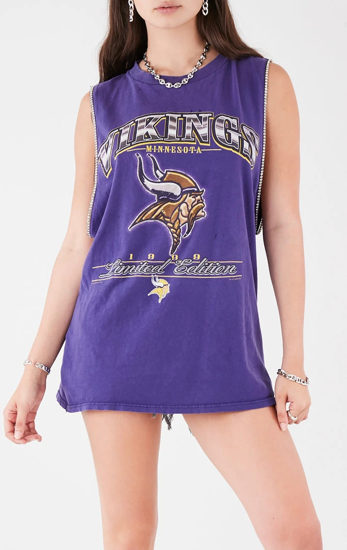 FURST OF A KIND VINTAGE RHINESTONE TRIM SLEEVELESS TEE VINTAGE NFL 3 FURST OF A KIND VINTAGE RHINESTONE TRIM SLEEVELESS TEE VINTAGE NFL