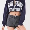 FURST OF A KIND VINTAGE COLLEGE VINTAGE ZIP CROPPED SWEATSHIRT