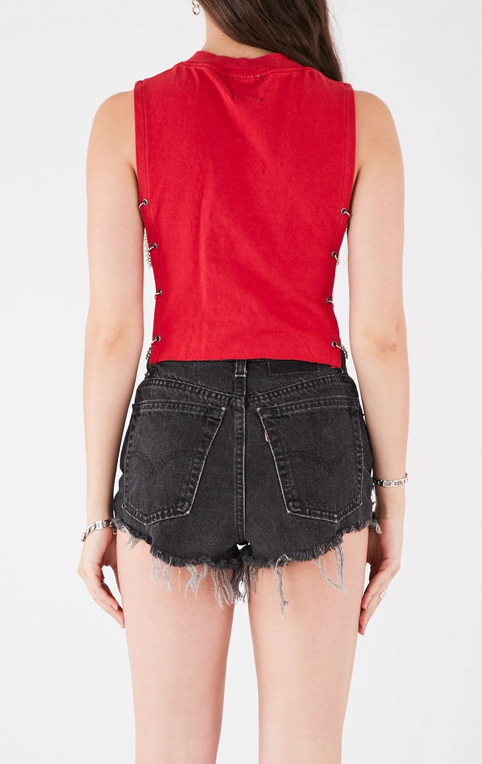 FURST OF A KIND VINTAGE CHAIN SIDE SLEEVELESS CROPPED TEE 5 FURST OF A KIND VINTAGE CHAIN SIDE SLEEVELESS CROPPED TEE