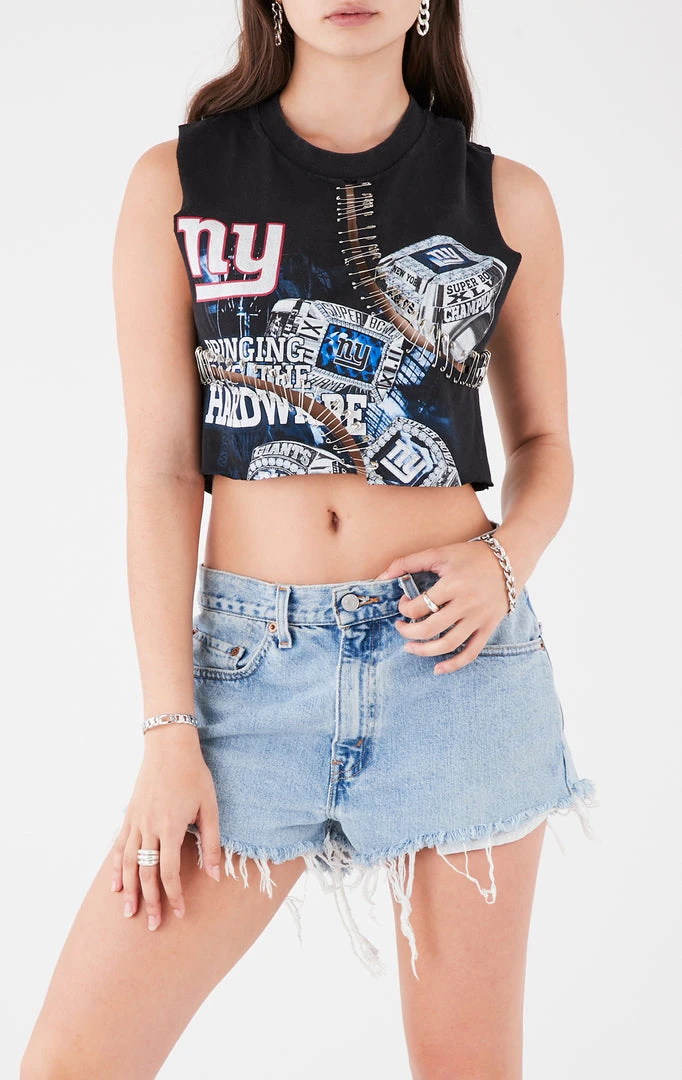 FURST OF A KIND VINTAGE PINS VINTAGE CURVED SAFETY PIN CROPPED SLEEVELESS TEE 3 FURST OF A KIND VINTAGE PINS VINTAGE CURVED SAFETY PIN CROPPED SLEEVELESS TEE