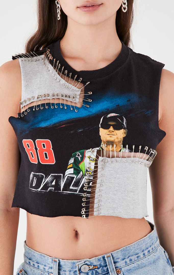 FURST OF A KIND VINTAGE PINS VINTAGE SAFETY PIN PATCHWORK SLEEVELESS TEE 5 FURST OF A KIND VINTAGE PINS VINTAGE SAFETY PIN PATCHWORK SLEEVELESS TEE