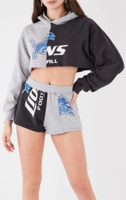 FURST OF A KIND VINTAGE NFL VINTAGE SPLICED HOODIE AND SHORT SET