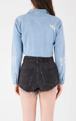 FURST OF A KIND VINTAGE COLLEGE VINTAGE TEE PANEL CHAMBRAY