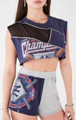 FURST OF A KIND VINTAGE MIXED MEDIA TOP AND SHORT SET 7 FURST OF A KIND VINTAGE MIXED MEDIA TOP AND SHORT SET