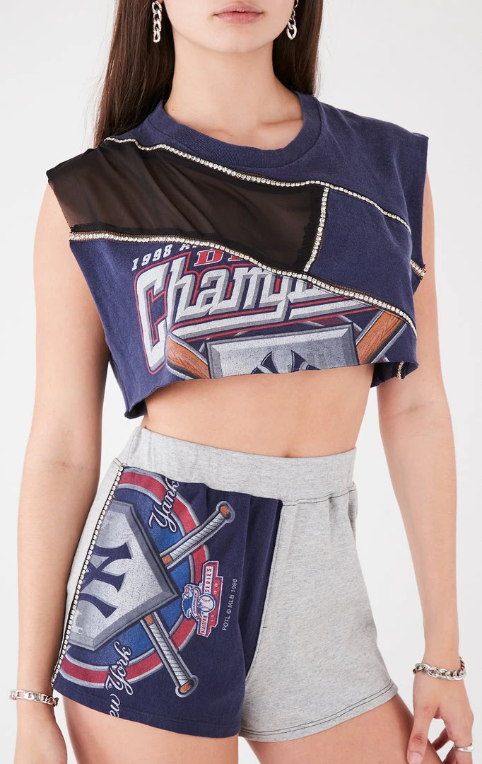 FURST OF A KIND VINTAGE MIXED MEDIA TOP AND SHORT SET 5 FURST OF A KIND VINTAGE MIXED MEDIA TOP AND SHORT SET