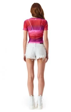 ONLY HEARTS OMBRE TULLE SHORT SLEEVE TEE SALE