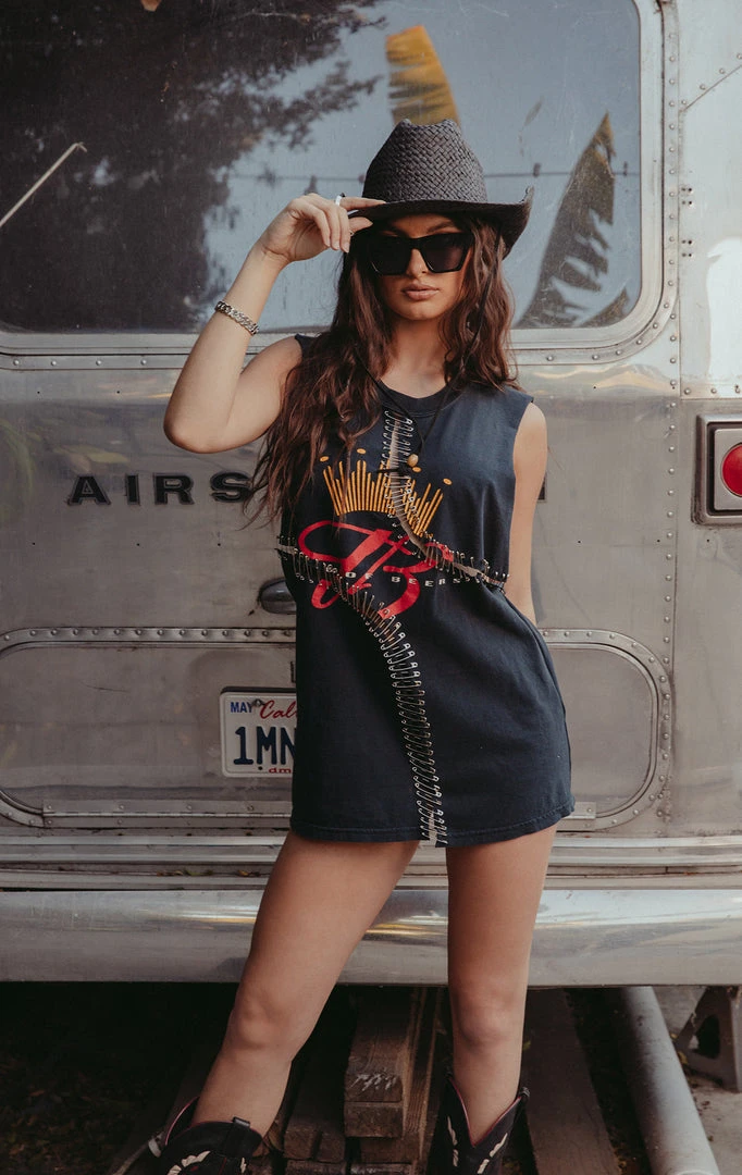 FURST OF A KIND VINTAGE CURVED SAFETY PIN SLEEVELESS TEE 4 FURST OF A KIND VINTAGE CURVED SAFETY PIN SLEEVELESS TEE