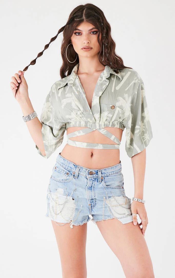 FURST OF A KIND VINTAGE HAWAIIAN WRAP TOP 3 FURST OF A KIND VINTAGE HAWAIIAN WRAP TOP