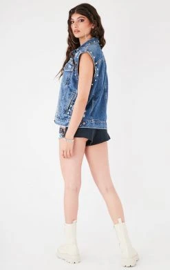 FURST OF A KIND FESTIVAL VINTAGE STUDDED DENIM VEST