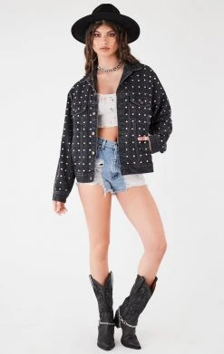 FURST OF A KIND VINTAGE ALLOVER RHINESTONE DENIM JACKET