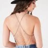 FURST OF A KIND VINTAGE HALTER NECK WATERFALL CHAIN BACK TOP