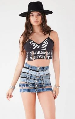 FURST OF A KIND VINTAGE DOUBLE PIN FRONT CROPPED TANK FESTIVAL