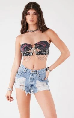 FURST OF A KIND VINTAGE CUT OUT WATERFALL CHAIN TUBE TOP