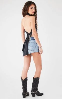 FURST OF A KIND VINTAGE RHINESTONE FRINGE HALTER WRAP TOP 7 FURST OF A KIND VINTAGE RHINESTONE FRINGE HALTER WRAP TOP