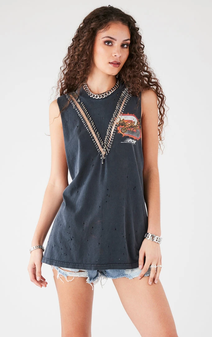 FURST OF A KIND FESTIVAL VINTAGE V SAFETY PIN SLEEVELESS TEE 4 FURST OF A KIND FESTIVAL VINTAGE V SAFETY PIN SLEEVELESS TEE