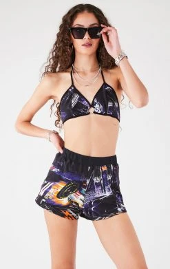 FURST OF A KIND VINTAGE BRA WRAP TOP AND SHORT SET