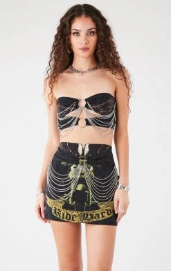 FURST OF A KIND VINTAGE WATERFALL CHAIN TUBE TOP AND SKIRT SET