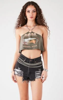 FURST OF A KIND VINTAGE CHAIN HALTER TOP