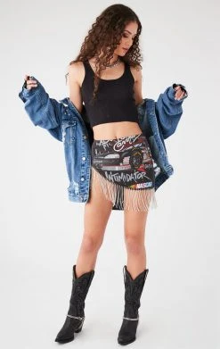 FURST OF A KIND VINTAGE RHINESTONE FRINGE SKIRT