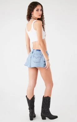 FURST OF A KIND FESTIVAL VINTAGE NO WAISTBAND MICRO MINI DENIM SKIRT 8 FURST OF A KIND FESTIVAL VINTAGE NO WAISTBAND MICRO MINI DENIM SKIRT