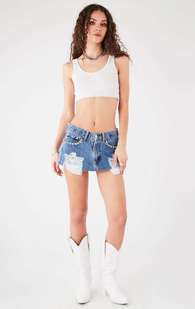 FURST OF A KIND FESTIVAL VINTAGE STUD POCKET MICRO MINI DENIM SKIRT 6 FURST OF A KIND FESTIVAL VINTAGE STUD POCKET MICRO MINI DENIM SKIRT