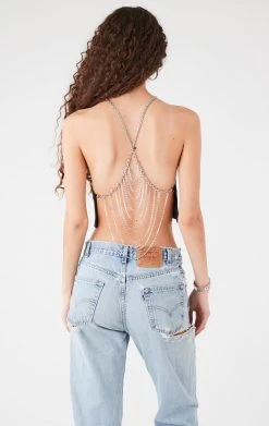 FURST OF A KIND VINTAGE HALTER NECK WATERFALL CHAIN BACK TOP FESTIVAL