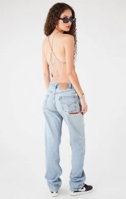 FURST OF A KIND VINTAGE HALTER NECK WATERFALL CHAIN BACK TOP FESTIVAL