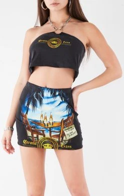 FURST OF A KIND VINTAGE CHAIN NECK HALTER TOP AND SKIRT SET FESTIVAL