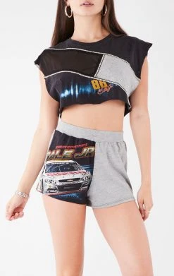 FURST OF A KIND REWORKED SETS VINTAGE MIXED MEDIA TOP AND SHORT SET