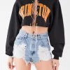 FURST OF A KIND VINTAGE CHAIN LACE UP CROP SWEATSHIRT VINTAGE CHAINS