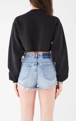 FURST OF A KIND VINTAGE CHAIN LACE UP CROP SWEATSHIRT VINTAGE CHAINS