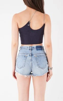 FURST OF A KIND VINTAGE ONE SHOULDER DOUBLE CHAIN STRAP TANK