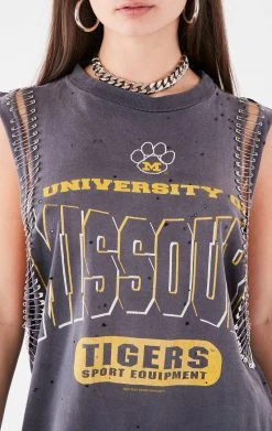 FURST OF A KIND VINTAGE SAFETY PIN SLEEVELESS TEE VINTAGE PINS