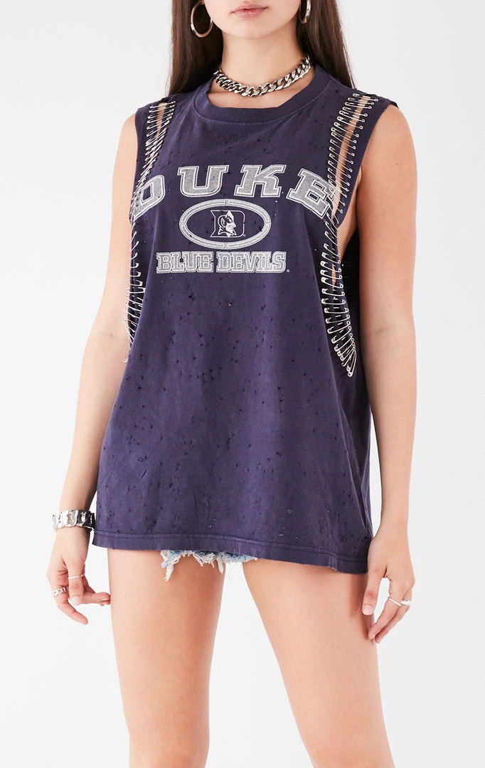 FURST OF A KIND VINTAGE PINS VINTAGE SAFETY PIN SLEEVELESS TEE 3 FURST OF A KIND VINTAGE PINS VINTAGE SAFETY PIN SLEEVELESS TEE