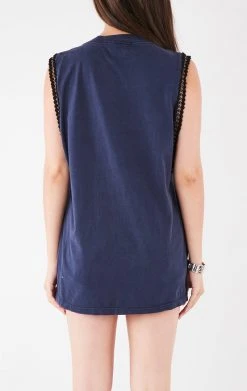 FURST OF A KIND VINTAGE CHAIN TRIM SLEEVELESS TEE VINTAGE CHAINS