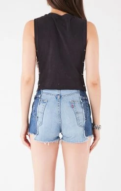 FURST OF A KIND VINTAGE CHAINS VINTAGE CHAIN SIDE SLEEVELESS CROPPED TEE