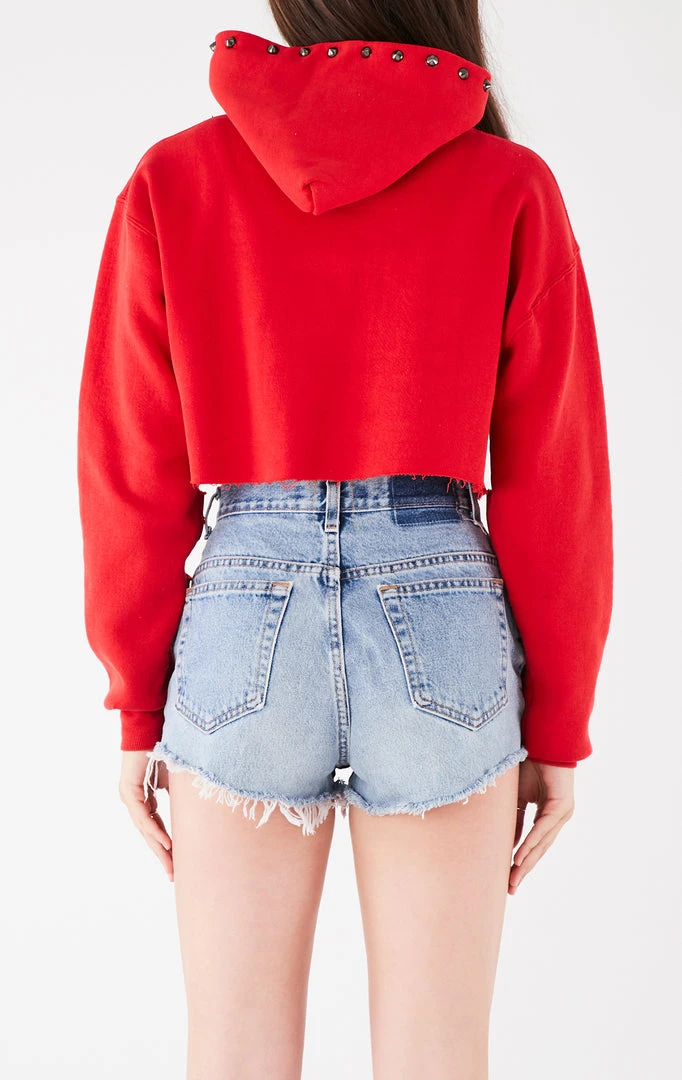 FURST OF A KIND VINTAGE RIPPED STUDDED HOOD CROPPED HOODIE 4 FURST OF A KIND VINTAGE RIPPED STUDDED HOOD CROPPED HOODIE