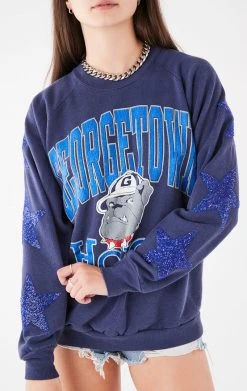 FURST OF A KIND VINTAGE COLLEGE VINTAGE BLUE STAR PATCH SWEATSHIRT