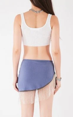 FURST OF A KIND VINTAGE RHINESTONE FRINGE SKIRT