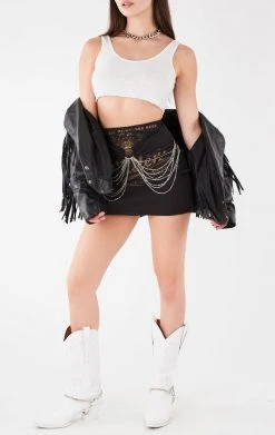 FURST OF A KIND FESTIVAL VINTAGE WATERFALL CHAIN FRONT SKIRT