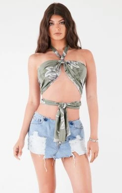 FURST OF A KIND VINTAGE HAWAIIAN TIE NECK WRAP TOP FESTIVAL 8 FURST OF A KIND VINTAGE HAWAIIAN TIE NECK WRAP TOP FESTIVAL