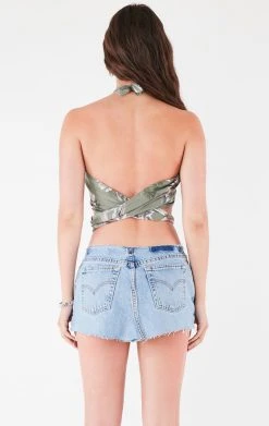 FURST OF A KIND VINTAGE HAWAIIAN TIE NECK WRAP TOP FESTIVAL 9 FURST OF A KIND VINTAGE HAWAIIAN TIE NECK WRAP TOP FESTIVAL